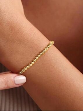 #132 Gold Beaded Stretch Bracelet